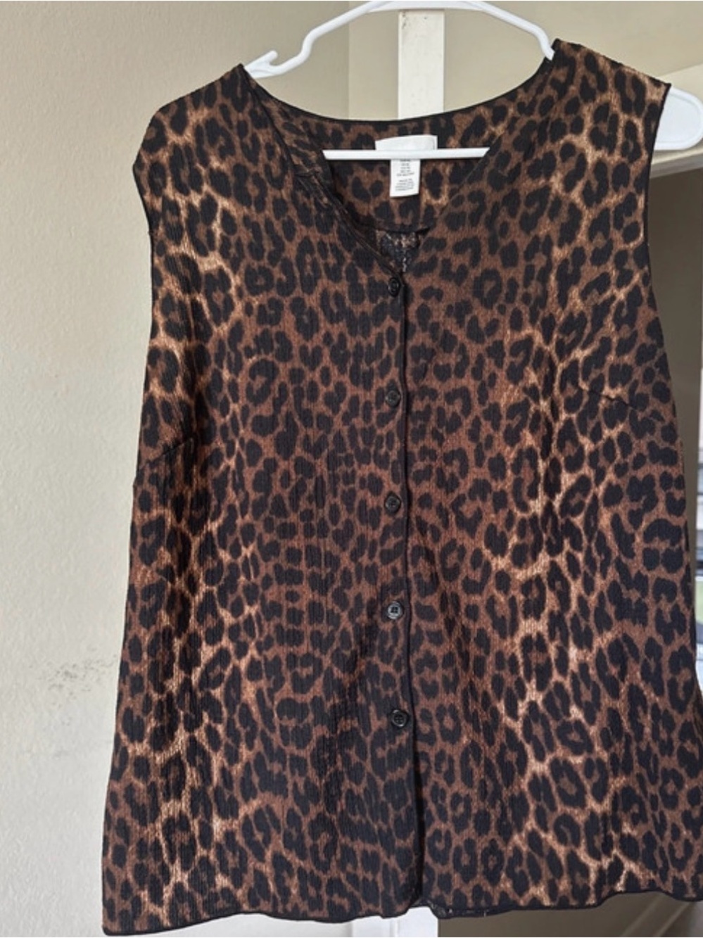 H&M Brown and Black Leopard Print Shell Top